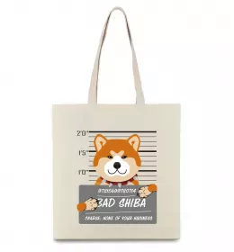 Эко-сумка It`s not a fox it`s a shiba inu Бежевый фото