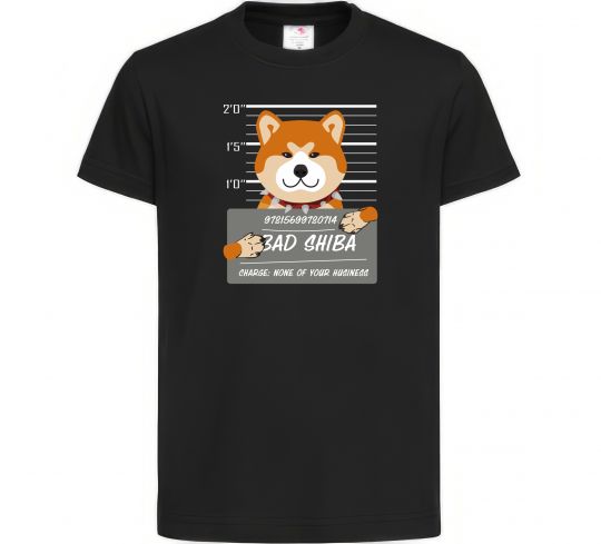 Детская футболка Bad shiba Черный фото