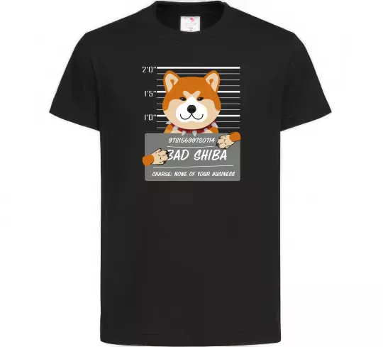 Детская футболка Bad shiba Черный фото