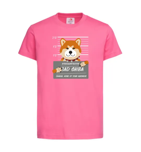 Дитяча футболка Bad shiba Яскраво-рожевий фото