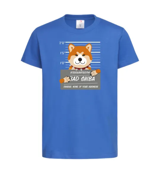 Дитяча футболка Bad shiba Яскраво-синій фото