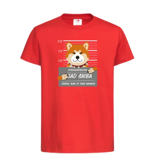 Дитяча футболка Bad shiba Червоний фото