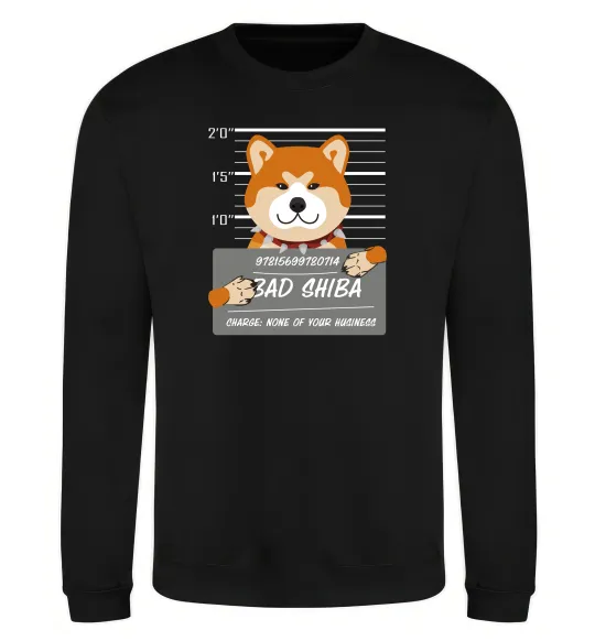 Світшот Bad shiba Чорний фото