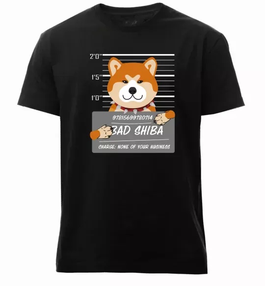 Мужская премиум футболка Bad shiba Черный фото