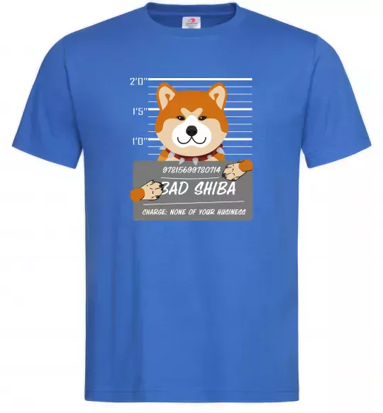 Мужская футболка Bad shiba Ярко-синий фото