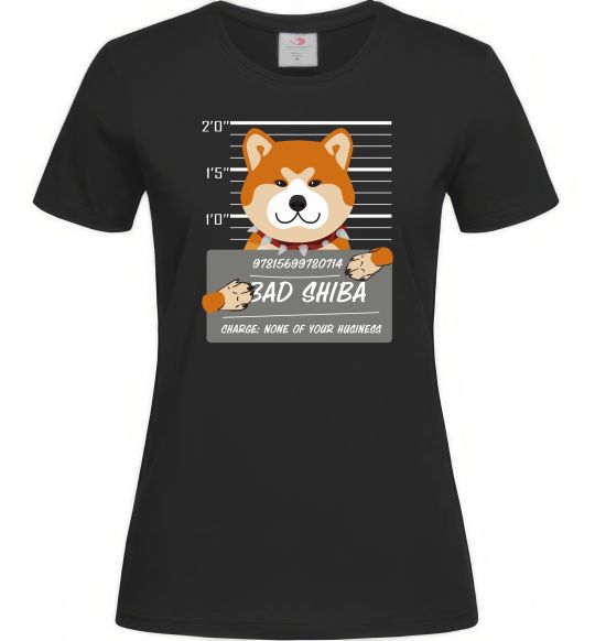 Женская футболка Bad shiba Черный фото