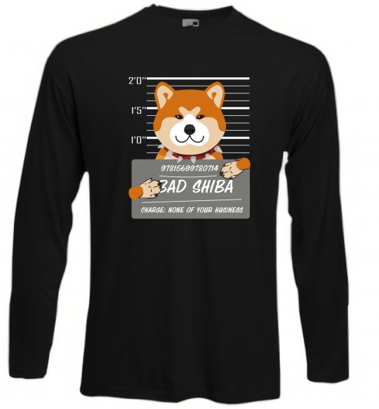 Лонгслів Bad shiba Чорний фото