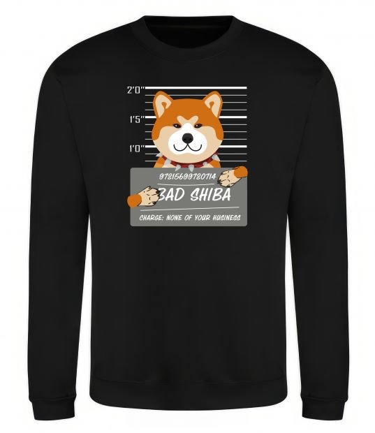 Світшот Bad shiba Чорний фото