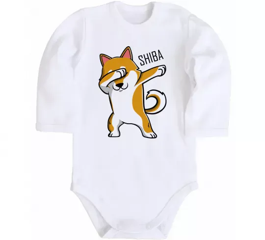 Детский боди Сіба-іну в тренді Белый фото