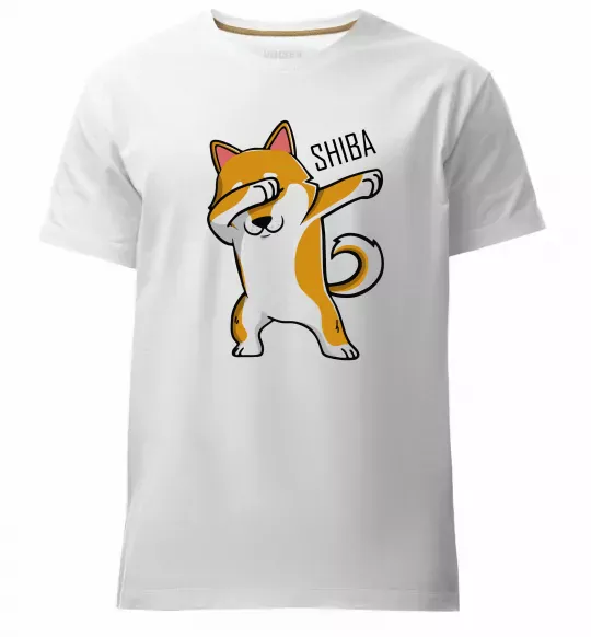 Мужская премиум футболка Сіба-іну в тренді Белый фото