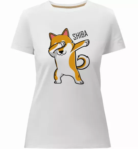 Жіноча преміум футболка Сіба-іну в тренді Білий фото