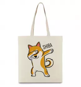 Эко-сумка It`s not a fox it`s a shiba inu Бежевый фото