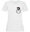 Жіноча футболка Висловухий кіт в кишені Білий фото