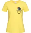 Жіноча футболка Висловухий кіт в кишені Лимонний фото