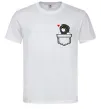 Мужская футболка Висловухий кіт в кишені Белый фото