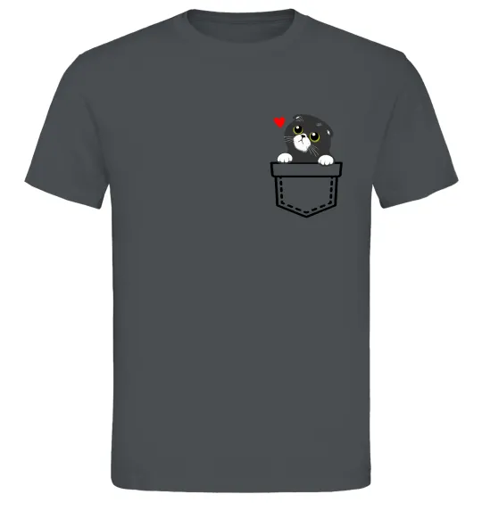 Мужская футболка Висловухий кіт в кишені Графит фото