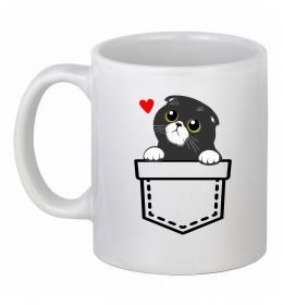 Чашка керамічна Висловухий кіт в кишені