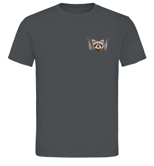 Чоловіча футболка Єнот в кишені Графіт фото