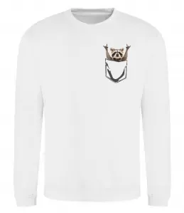 Свитшот Єнот в кишені Белый фото