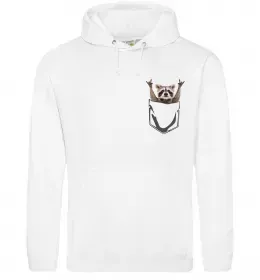 Мужская толстовка (худи) Єнот в кишені Белый фото