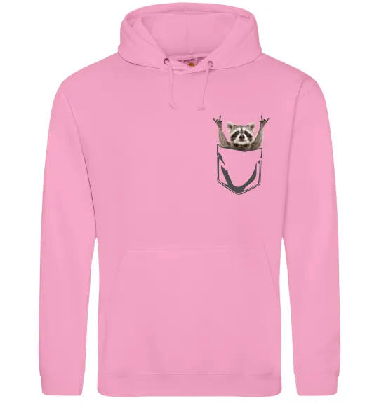 Жіноча толстовка (худі) Єнот в кишені Рожевий фото