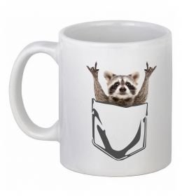 Чашка керамическая Єнот в кишені