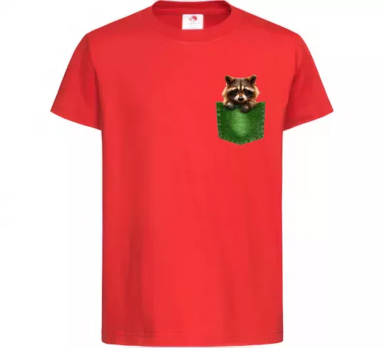 Детская футболка Єнотик в кишені Красный фото