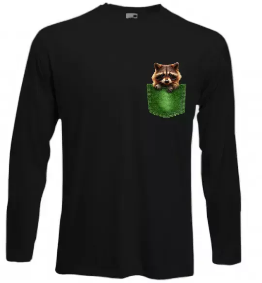 Лонгслив Єнотик в кишені Черный фото