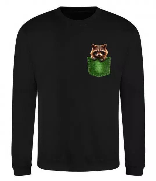 Свитшот Єнотик в кишені Черный фото