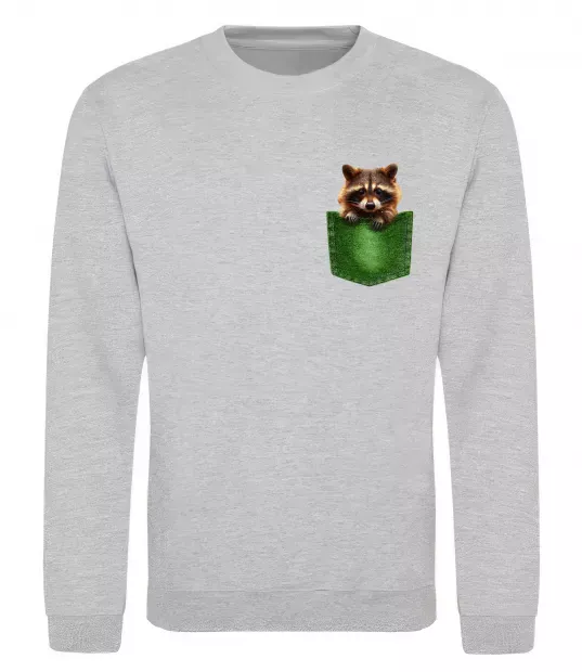 Свитшот Єнотик в кишені Серый меланж фото