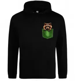 Мужская толстовка (худи) Єнотик в кишені Черный фото