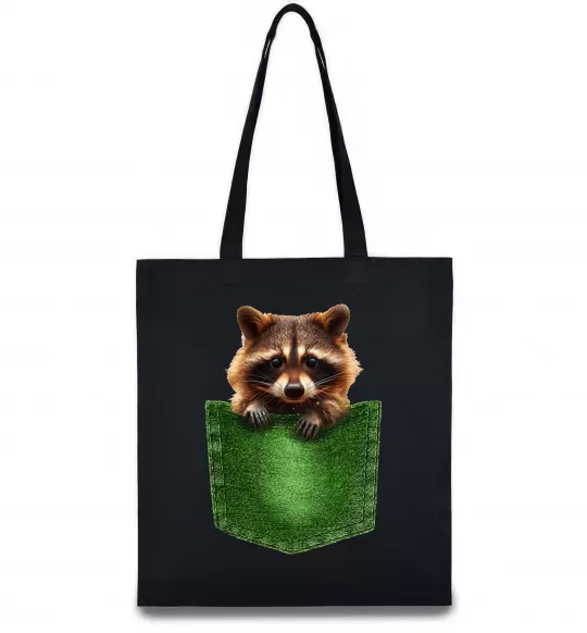 Эко-сумка Єнотик в кишені Черный фото