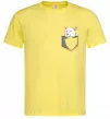 Мужская футболка Кіт-мем у кишені Лимонный фото