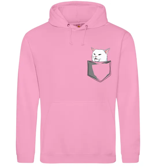 Чоловіча толстовка (худі) Кіт-мем у кишені Рожевий фото