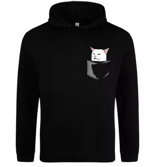 Женская толстовка (худи) Кіт-мем у кишені Черный фото