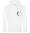 Женская толстовка (худи) Кіт-мем у кишені Белый фото