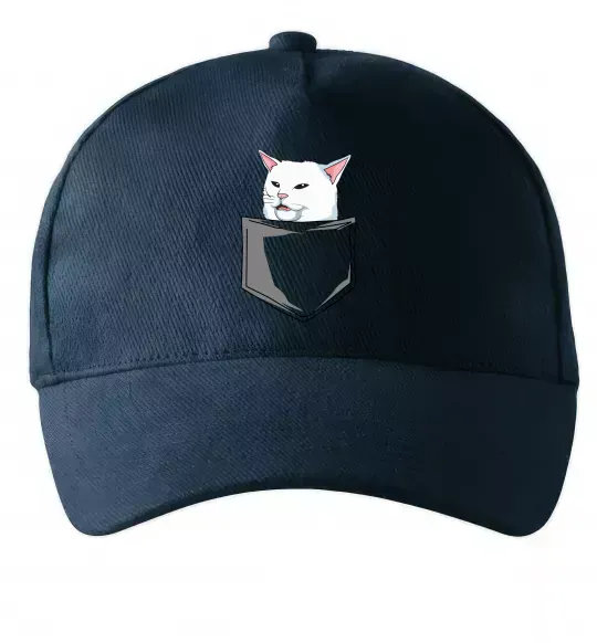 Кепка Кіт-мем у кишені Темно-синий фото