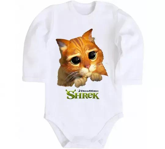 Детский боди Кіт у чоботях Белый фото