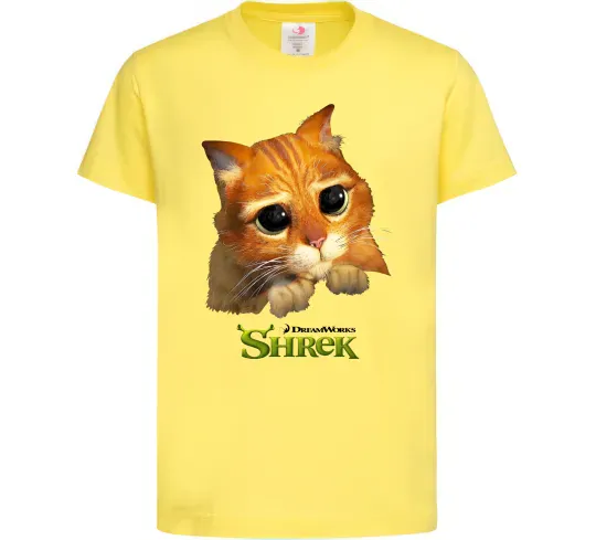 Дитяча футболка Кіт у чоботях Лимонний фото