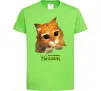 Дитяча футболка Кіт у чоботях Лаймовий фото