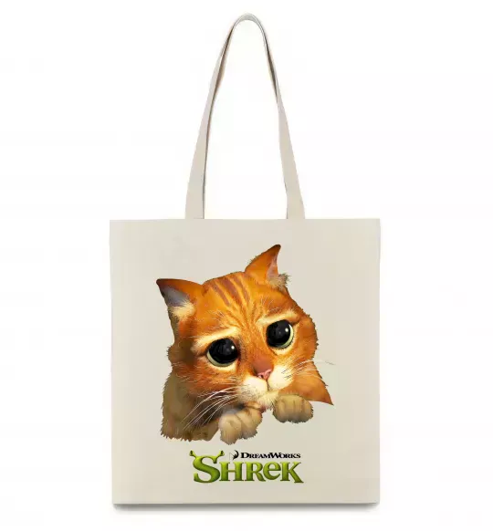 Эко-сумка Кіт у чоботях Бежевый фото