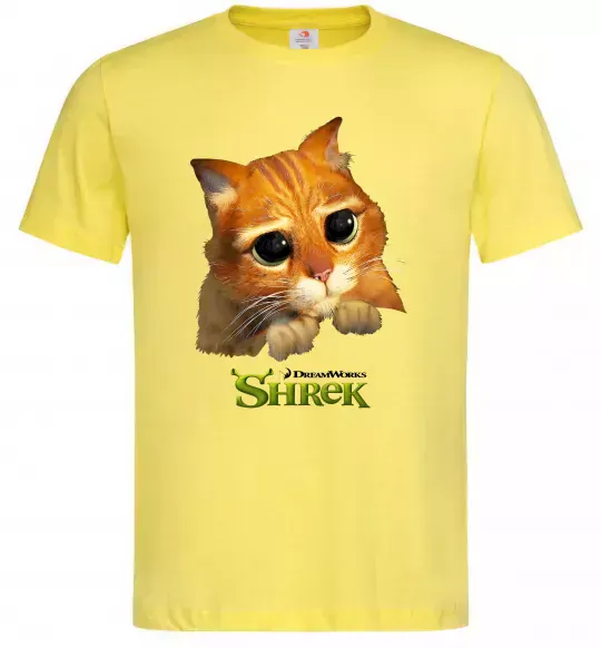 Чоловіча футболка Кіт у чоботях Лимонний фото