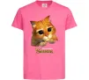 Дитяча футболка Кіт у чоботях Яскраво-рожевий фото