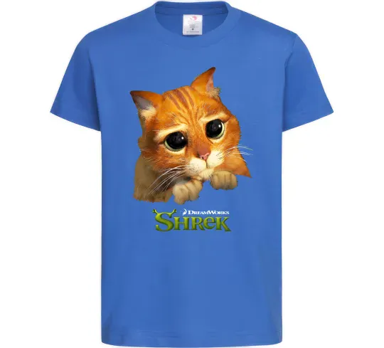 Дитяча футболка Кіт у чоботях Яскраво-синій фото