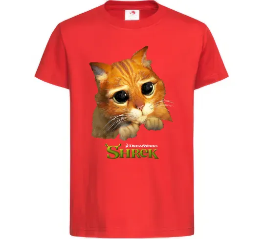 Дитяча футболка Кіт у чоботях Червоний фото