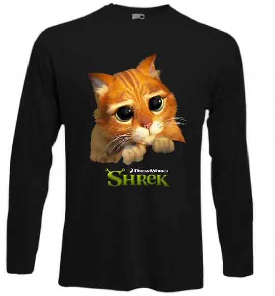 Лонгслив Кіт у чоботях Черный фото