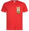 Чоловіча футболка Коргі у кишені Червоний Чоловіча футболка Коргі у кишені Червоний фото