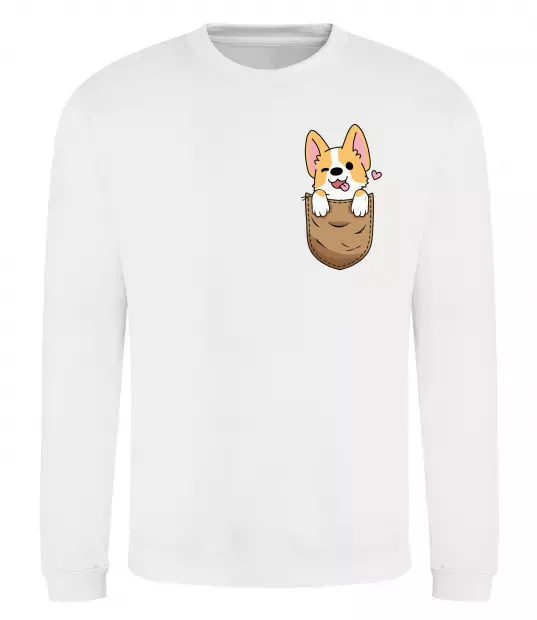 Свитшот Коргі у кишені Белый фото