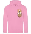 Мужская толстовка (худи) Коргі у кишені Розовый фото