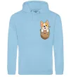 Жіноча толстовка (худі) Коргі у кишені Блакитний фото